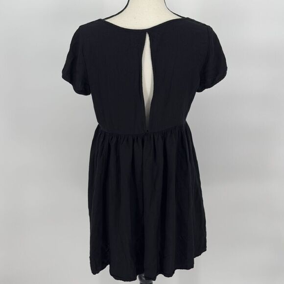 Talula Aritzia Womens Solid Black Short Sleeve‎ 100% Cotton Dress Lined Medium - Picture 7 of 10